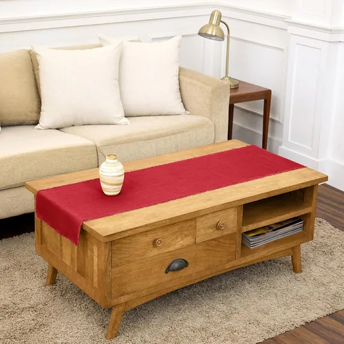Miniatura 39 de Solino Home Camino de mesa de lino de remolacha de 72 pulgadas de largo, con flecos, 100% lino puro, camino de mesa de comedor de 14 x 72 pulgadas