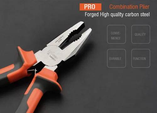 Miniatura 4 de Edward Tools Alicates combinados de 8 pulgadas - Mandíbulas de agarre extrafuertes mecanizadas - Alicates de corte lateral resistentes para cables