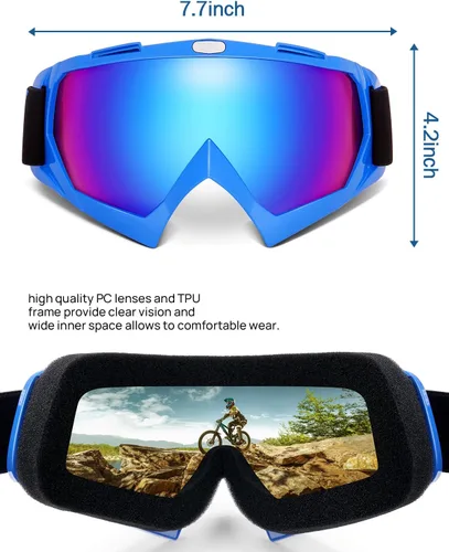 Miniatura 6 de KEMIMOTO Gafas de motocross y ATV/UTV con protección anti UV Lente azul-azul