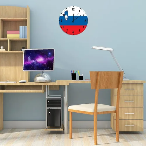 Miniatura 679 de Cheyan Reloj de pared con bandera de Canadá de 12 pulgadas, silencioso, sin tictac, de PVC, funciona con pilas, reloj redondo decorativo, regalo
