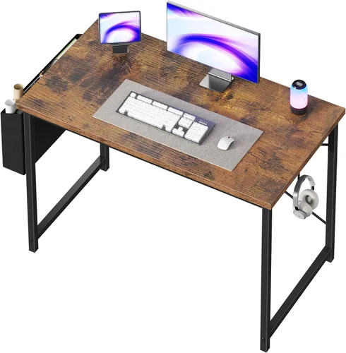 Miniatura 16 de OLIXIS Escritorio de computadora de 44 pulgadas, escritorios de oficina en casa para espacios pequeños, mesa de estudio, escritura, trabajo