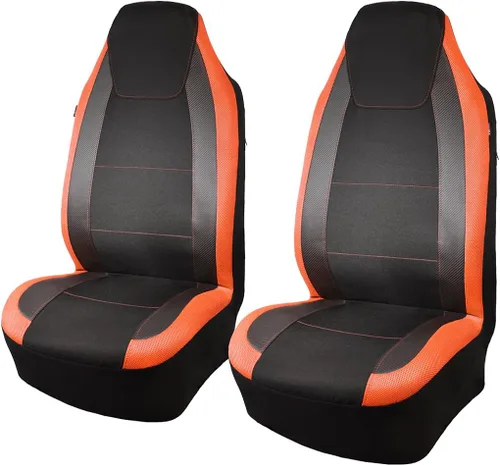 Miniatura 9 de Flying Banner Fundas de asiento de automóvil de fibra de carbono de calidad, tela de malla de aire, deportiva, respaldo bajo, respaldo alto