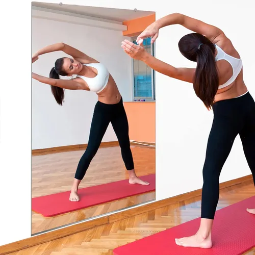 MeowWoof Espejo de pared grande para gimnasio en casa, espejo de gimnasio montado en la pared para fitness, yoga y estudio de baile, espejo de