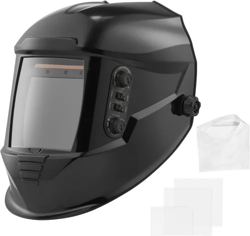 Miniatura 11 de VEVOR Casco de Soldadura de Oscurecimiento Automático, 3.66" x 1.69" Capucha de Soldadura de Color Verdadero, Máscara de Soldador con Energía Solar