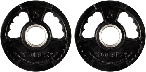 G-2 Juego de discos de peso olímpicos de goma de doble agarre (2.5 libras, 5 libras, 10 libras) – Placas revestidas de goma duraderas con agujero