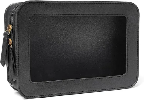 Miniatura 14 de Bolsa de maquillaje transparente pequeña, aprobada por la TSA, bolsa de aseo portátil con cremallera, bolsa de viaje para cosméticos, estuche Rosa