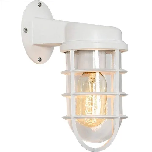 Miniatura 6 de WJJHERRH Retro Metal Cage Light Creative Wrought Iron Explosion-Proof Glass Wall Lamp Industrial Style Nautical for Bar Bedroom Illumination(Black)