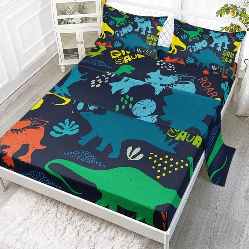 Miniatura 32 de Axolotl Juego de sábanas de gato negro de dibujos animados tamaño full, diseño de estrellas y luna impreso, ropa de cama para niños para decoración