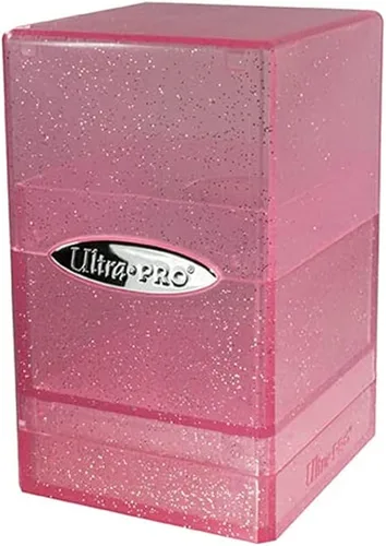 Ultra Pro - Caja de cartas Satin Tower de más de 100 cartas (rosa brillante) - Protege tus tarjetas de juego, tarjetas deportivas o tarjetas