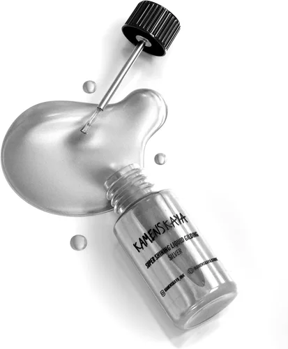 KAMENSKAYA Liquid Silver Leaf Paint - Hoja líquida plateada de secado rápido a base de alcohol, 0.68 fl oz (0.7 fl oz)