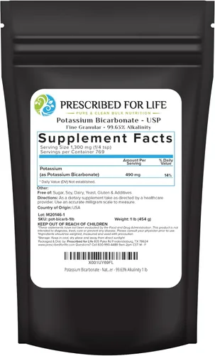 Miniatura 9 de Prescribed for Life Polvo de bicarbonato de potasio, USP puro y bicarbonato de potasio de grado alimenticio para plantas, vinificación y horneado