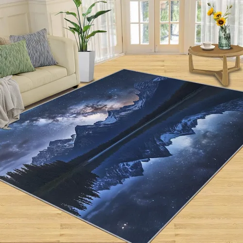 Miniatura 16 de Autumn Forest Rugs for Bedroom, Lake Forest Area Rug, Landscape Photo Rugs for Living Room, Indoor Non-Slip Rug, Machine Washable Carpet for Front