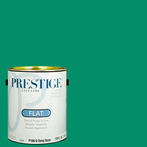 Miniatura 222 de Prestige Paints - Pintura exterior e imprimación en uno, 1 galón, plano, compatibilidad comparable con el color menta «Whipped Mint» de Behr