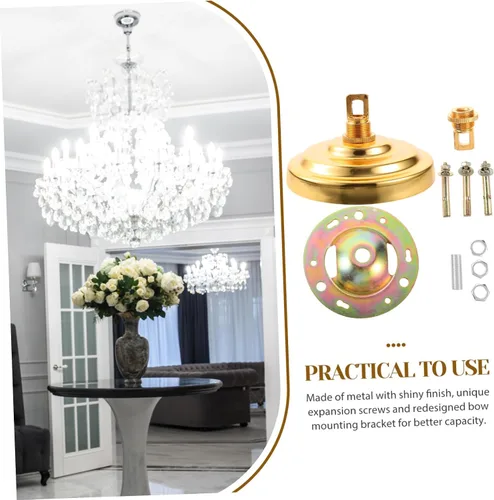 Miniatura 9 de Uonlytech Candelabro de techo para techo, placa de luz de techo resistente, sin deformación, adecuada para decoración de casa de campo a moderna