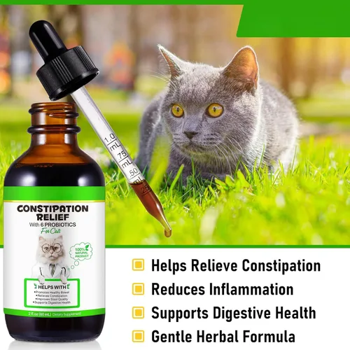 Miniatura 3 de Gotas para aliviar el estreñimiento de gatos, laxante natural para gatos con 6 probióticos, suplemento líquido suavizante para la salud digestiva