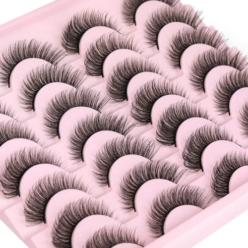Miniatura 20 de Pestañas Postizas de Aspecto Natural Pestañas de Visón Sintético Wispy Pestañas de Ojo de Zorro que Parecen Extensiones Pestañas de Visón 3D