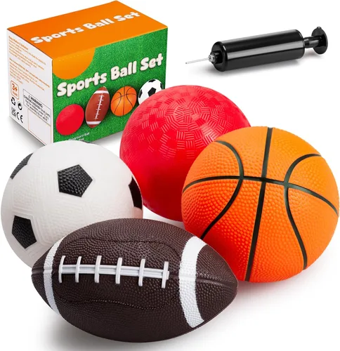 Miniatura 9 de PlayZap Paquete de 6 pelotas para niños pequeños, juego de pelotas suaves de espuma, 3.5 pulgadas, pequeñas, fútbol, baloncesto, béisbol, fútbol 3.5