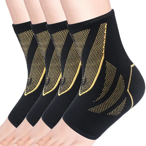 Tobilleras, 2 pares de tobilleras para mujeres y hombres, manga de compresión de tobillo, soporte de tobillo de voleibol para mujeres y hombres,
