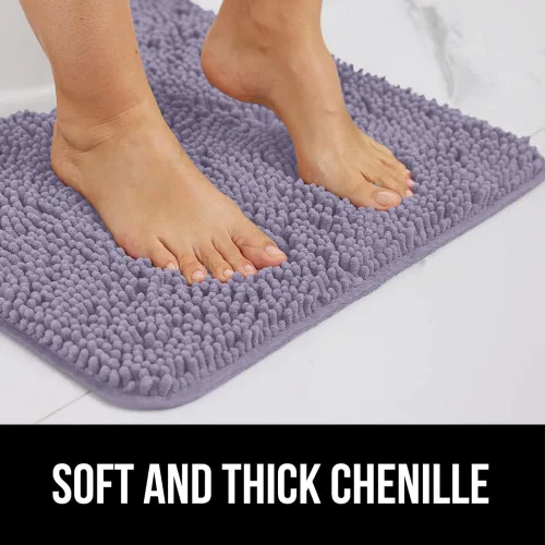 Miniatura 378 de Gorilla Grip - Tapete de baño de felpilla gruesa, suave y absorbente, secado rápido, de microfibra, con reverso de caucho, para piso de ducha, Nube