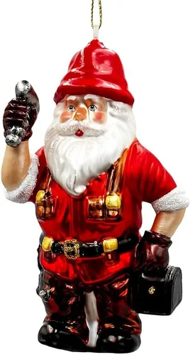 Miniatura 15 de Adorno de cristal soplado a mano de Papá Noel de safari aventurero, decoración navideña temática de viaje de explorador africano de la selva