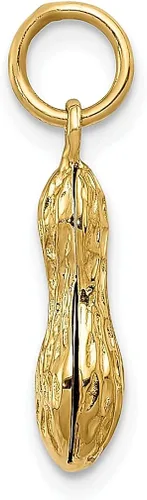 Miniatura 2 de Collar con dije de maní 3D de oro amarillo de 14 quilates joyería fina para mujer regalos para ella Oro amarillo