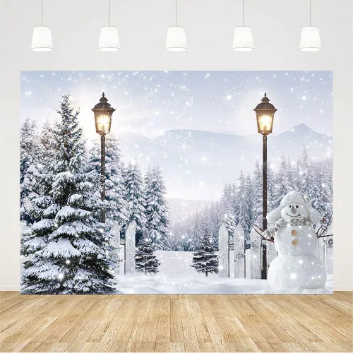 Miniatura 2 de AIBIIN Telón de fondo de Navidad de bosque de nieve de invierno de 7 x 5 pies para fotografía, escena de invierno, decoración de fiesta del país