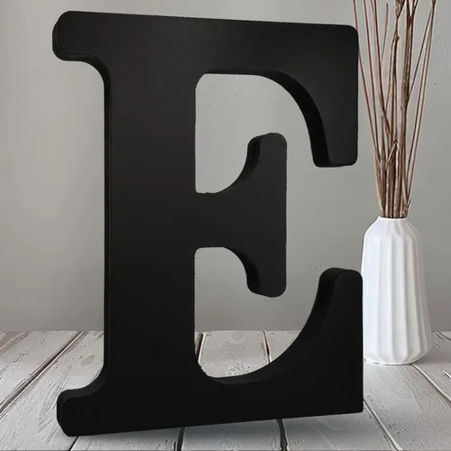 Miniatura 12 de AOCEAN Letras de madera negra de 10 pulgadas, letras de madera sin terminar para Halloween, letras decorativas de pie en rodajas, decoración