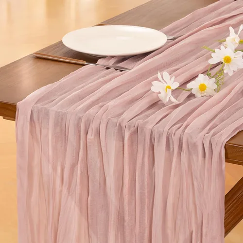 Socomi - 10 caminos de mesa de gasa, estilo bohemio y rústico, para primavera, Pascua, bodas, fiestas, baby showers, cumpleaños y decoración, 120