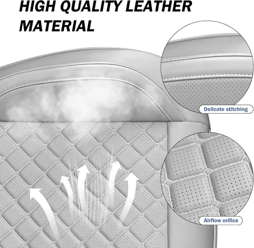 Miniatura 3 de Paquete de 2 fundas de cuero para asiento delantero inferior con bolsillo de almacenamiento, protector universal para asiento de automóvil