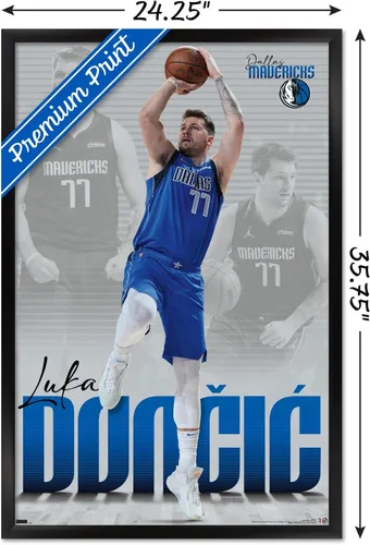 Miniatura 3 de Trends International NBA Dallas Mavericks - Póster de pared de Luka Doncic 22, 22.375 x 34 pulgadas, versión enmarcada en negro Versión con marco