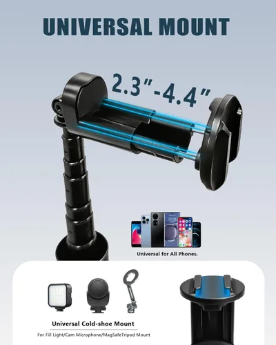 Miniatura 3 de Trípode automático para teléfono, 67 pulgadas de despliegue automático para selfie stick con control remoto, giratorio de 360°, extensible