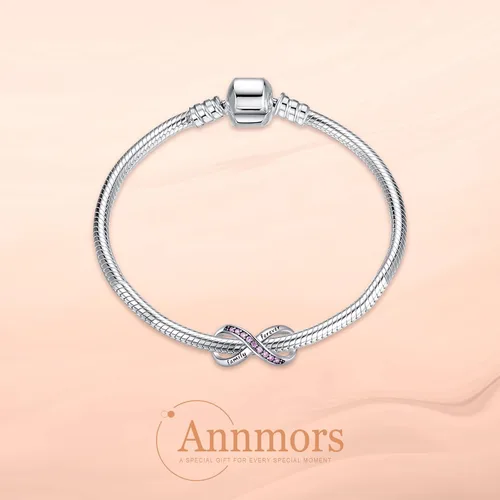 Miniatura 2 de Annmors Family Charm Love your Dad Mon Sister Infinity Charm fits Bracelets 925 Sterling Silver-Lucky Charm for Woman Pendant Bead Jewelry Beads