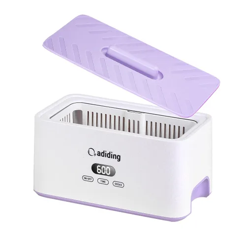 Miniatura 9 de Máquina Limpiadora de Joyas Adiding, 1000mL (33.8oz) Limpiador Sónico de Retenedor y Anillo con 5 Modos de Tiempo y Función de Desgasificación Azul