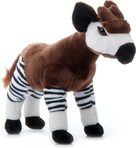 Miniatura 5 de The Petting Zoo Peluche africano de Okapi, regalos para niños, animales salvajes del zoológico Onez, juguete de peluche africano Okapi de 12 pulgadas