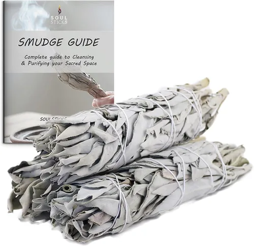 Miniatura 16 de SOUL STICKS Paquete de 3 Palos de Salvia Blanca Orgánica de 4 Pulgadas para Sahumerio Cantidades a Granel para Limpieza del Hogar, Meditación