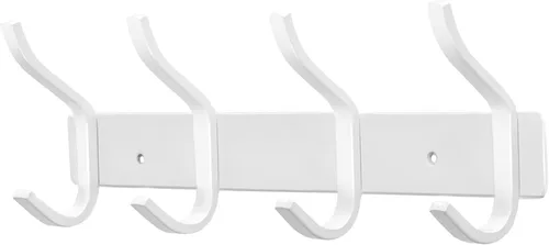 Miniatura 17 de Ganchos de pared negros, perchero de pared de 30 cm con 4 ganchos, ganchos de pared resistentes para colgar mochila, bolso, cartera, ropa, sombrero