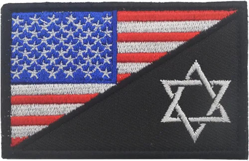 Miniatura 7 de Parches bordados de la bandera de Estados Unidos e Israel – Israel Jewish Star of David Flags Tactical Militar Moral Emblema Brazalete Insignias