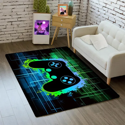 BATATADOCE Alfombras de videojuegos para dormitorio de niños, alfombras para sala de juegos, decoración de juegos para niños, alfombra de área para
