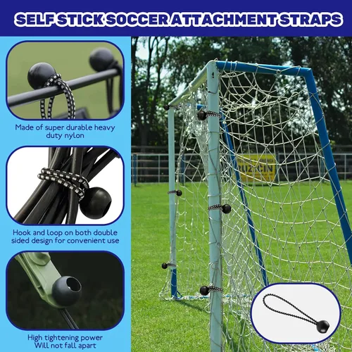 Miniatura 4 de 60 correas de fijación de red para porteros y pelotas elásticas de fútbol de 5.9 pulgadas, sujetadores de trampa de rebote de fútbol resistentes
