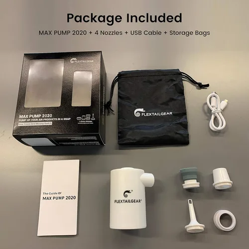 Miniatura 8 de FLEXTAILGEAR MAX Pump 2020 - Bomba de aire portátil con batería de 3600 mAh, bomba de aire recargable por USB, inflado y desinflado rápido