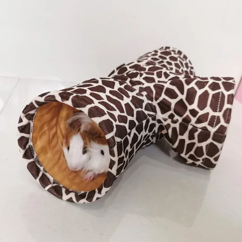 Miniatura 5 de LEFTSTARER Túnel de conejillo de indias, escondite plegable de 3 vías para hurón, erizo, chinchillas, ratones, rata y conejo Tubos de túnel de 3 vías