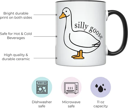 Miniatura 2 de YouNique Designs Taza de café Silly Goose On The Loose de 11 onzas, regalos para papá de parte de la hija, regalos de elefante blanco para adultos