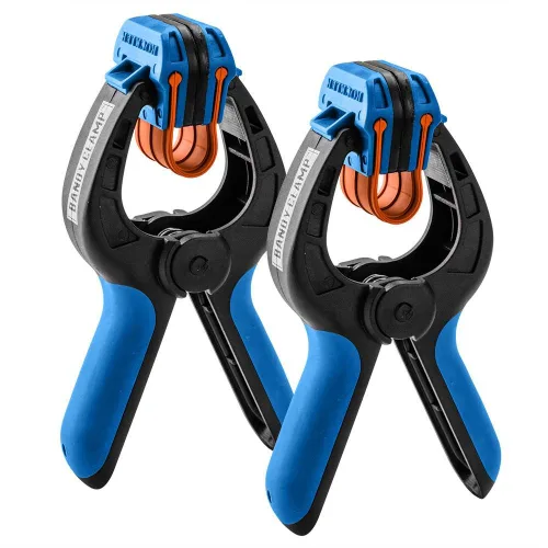 Miniatura 2 de Rockler Abrazaderas de resorte pequeñas (par) – Abrazaderas de banda de fácil presión para carpintería con una sola mano, fáciles de agarrar