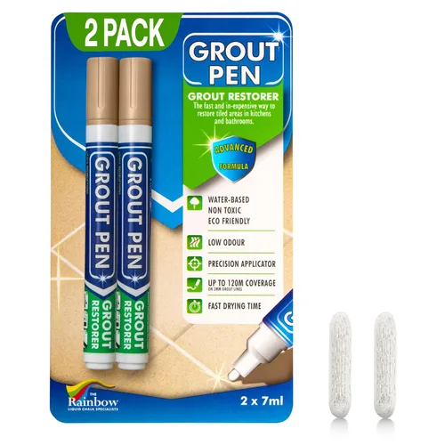 Rotulador de lechada beige para azulejos: pintura impermeable para lechada, colorante para lechada de azulejos y bolígrafo sellador, estrecho,