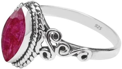 Miniatura 18 de Anillo de plata de ley 925 con piedras preciosas para mujeres y niñas, hecho a mano, anillo de promesa de piedras preciosas naturales, regalo
