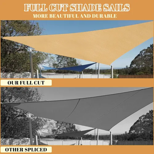 Miniatura 5 de Cool Area - Toldo parasol rectangular, tamaño 12 x 16 pies, SS-078, para dar sombra a patios, jardines y terrazas, color arena