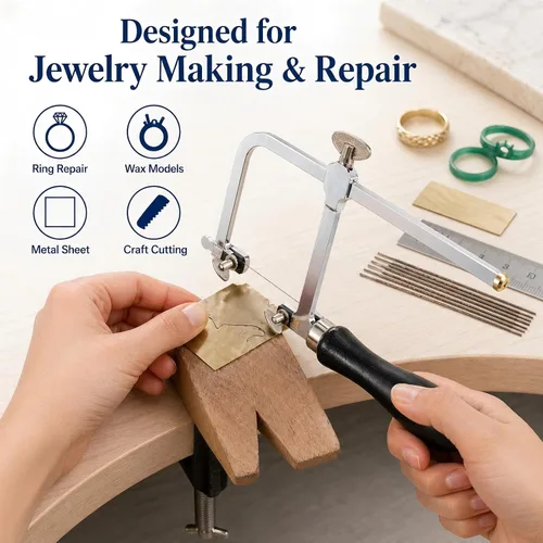 Miniatura 8 de Marco de sierra para joyero ajustable con 144 hojas Kit profesional para hacer joyería