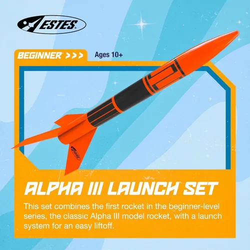 Miniatura 9 de Estes Kit de construcción de cohetes Alpha III 1427, kit de modelo de cohete volador para principiantes a partir de 10 años, incluye almohadilla