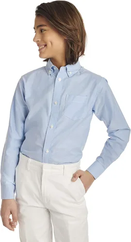 Miniatura 2 de IZOD - Camisa Oxford de manga larga con botones para niño, color sólido