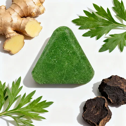 Miniatura 7 de Soelegant Nature Triangle Barra de champú, barra de champú verde, fórmula Polygonum Multiflorum, fórmula de limpieza profunda y nutritiva, fortalece